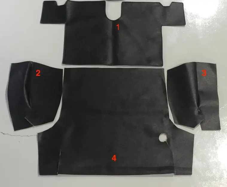 Black/Black Rubberized Hardura Trunk Mat Kit 1