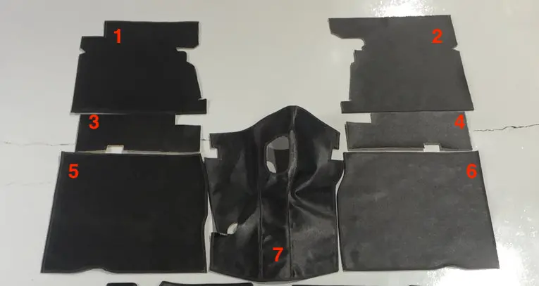 Deluxe Rubberized Hardura Floor Coverings!  Cockpit-Covering Kit 1