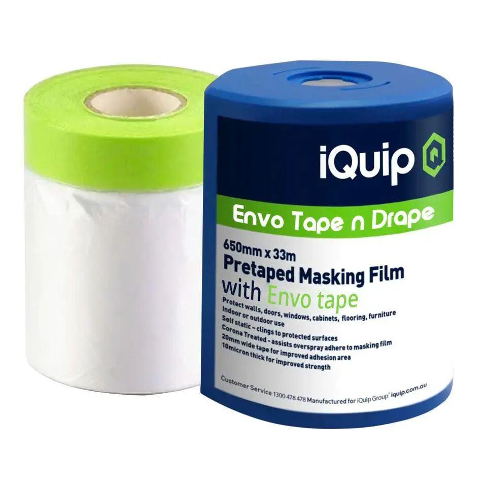 Iquip Pretaped Masking Film With Envo Tape & Dispenser 1