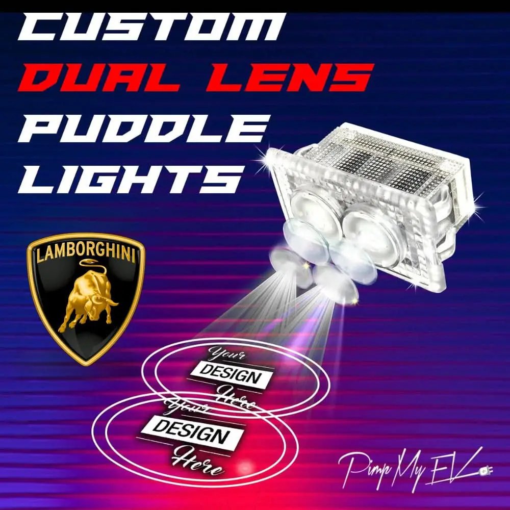 Custom Dual Lens Led Courtesy Door Projector Puddle Lights For Lamborghini 1
