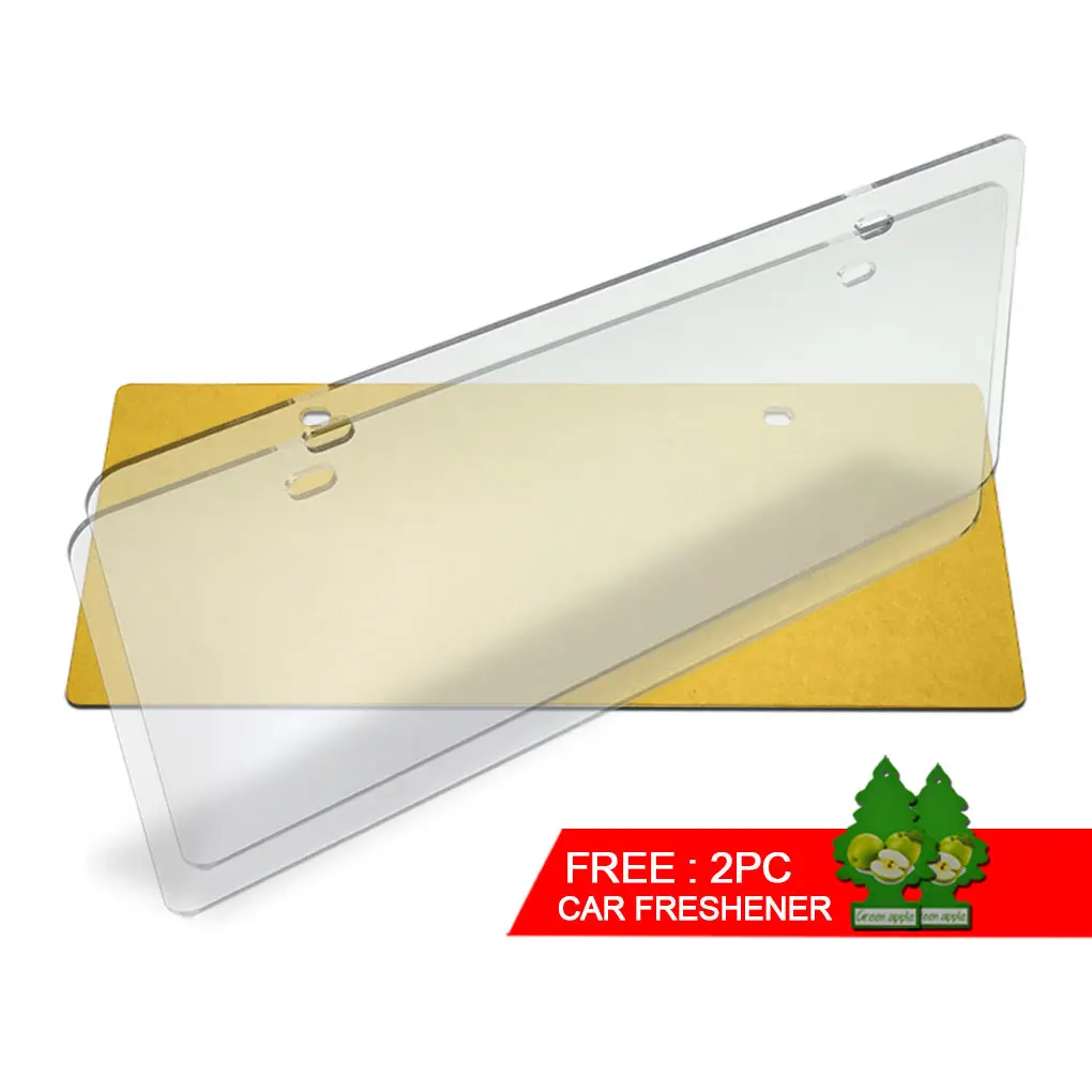 Clear License Plate Cover 2Pcs 1