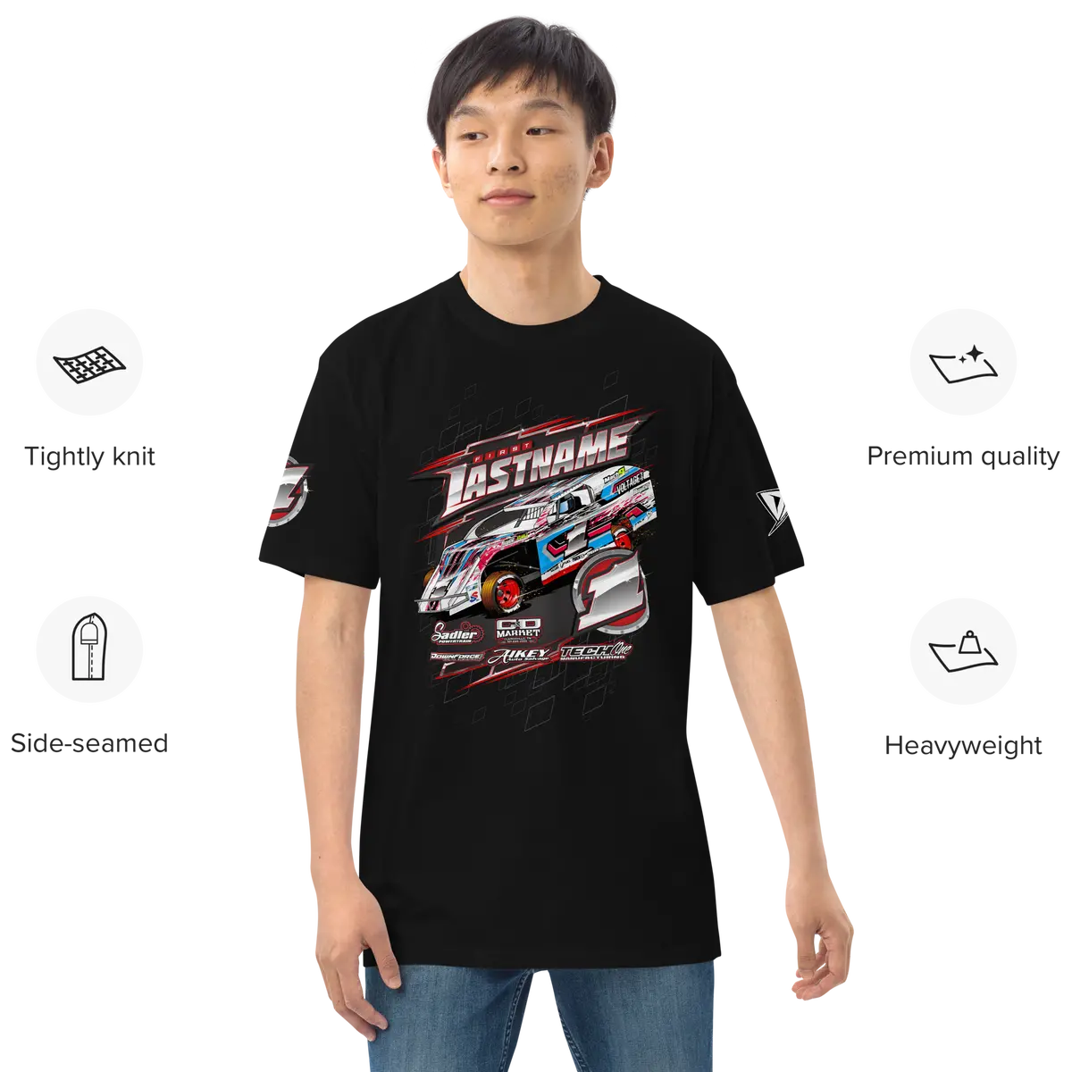 Custom Men’S Premium Heavyweight Tee Designed For Rc Racers Of Traxxas Slash Modified 17