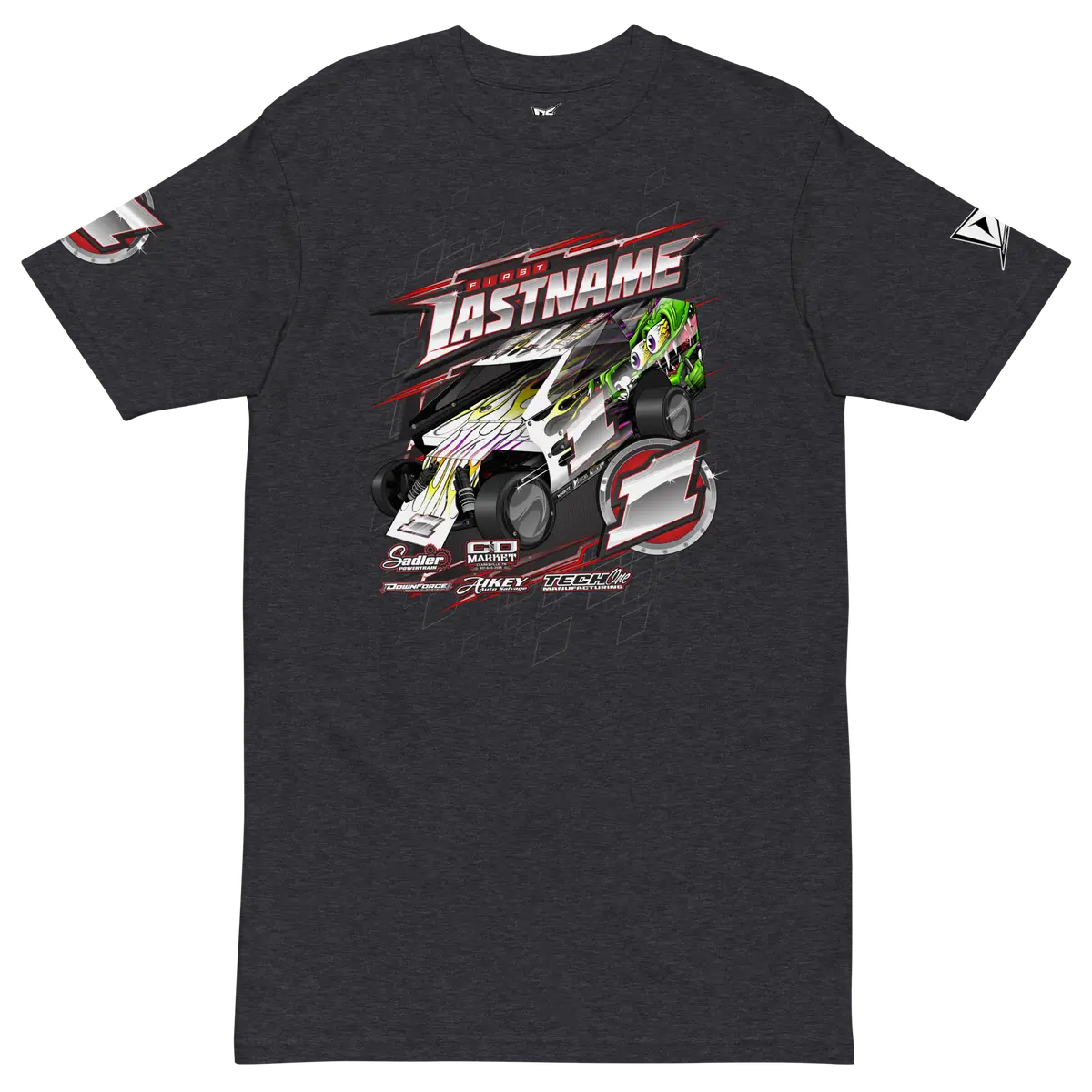 Custom Designed Men’S Premium Heavyweight Tee For Salvas Mudboss Racing Teams V3 8