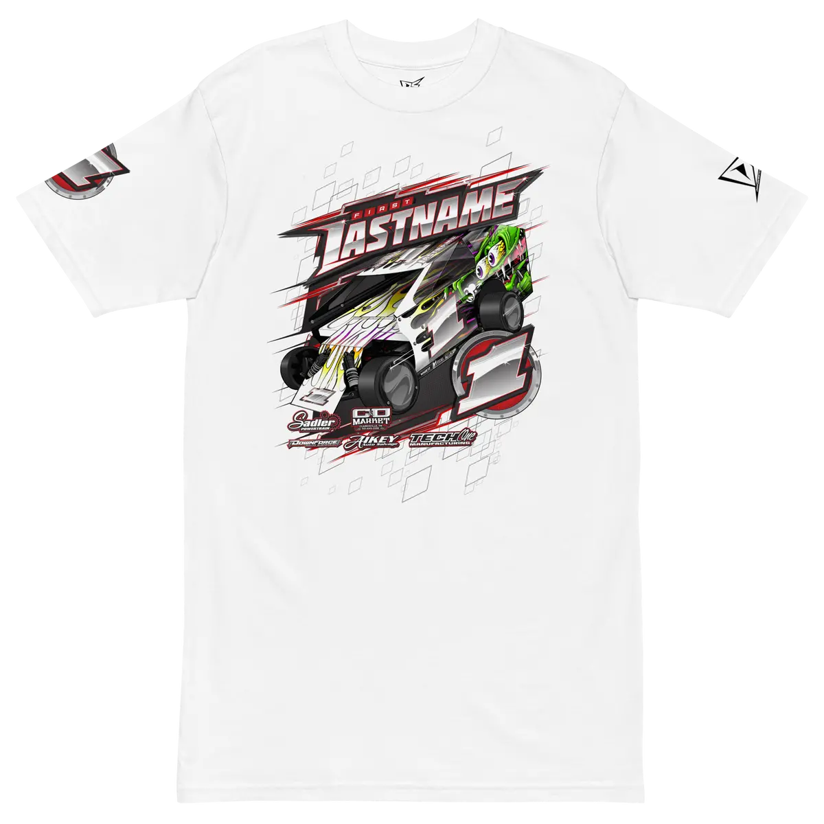 Custom Designed Men’S Premium Heavyweight Tee For Salvas Mudboss Racing Teams White V4 1