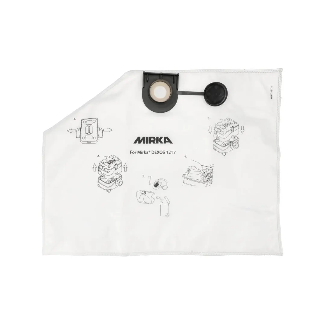 Mirka Fleece Dust Bags For Dexos 1217 Extractor (5-Pack) 1
