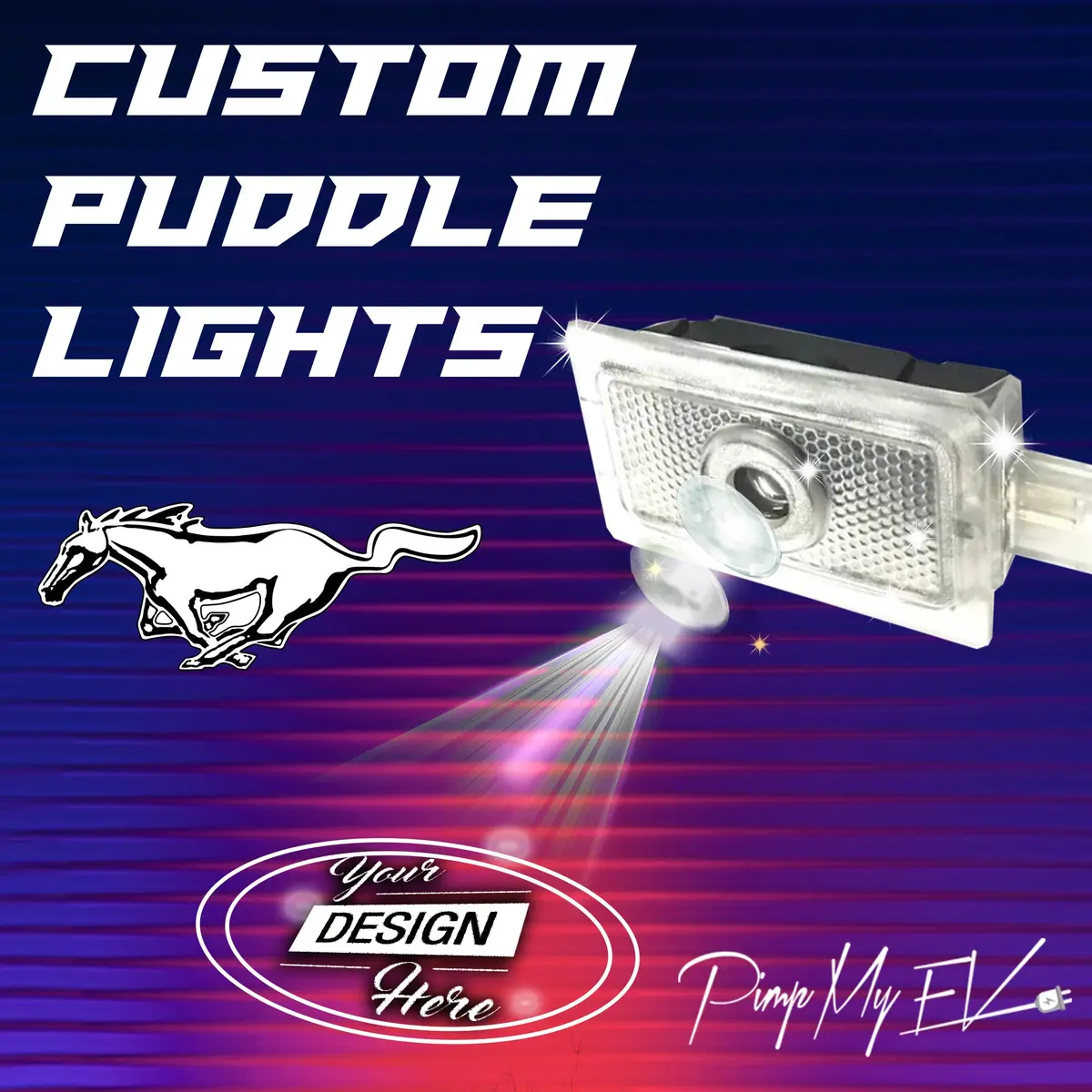 Custom Led Side Mirror Projector Puddle Approach Lights For Ford Mustang - 2013-2026 1