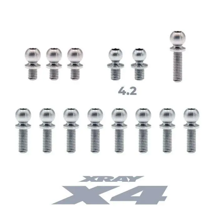 Officinarc Dolce Vita Ball Stud Kit Titanium For Xray X4 1