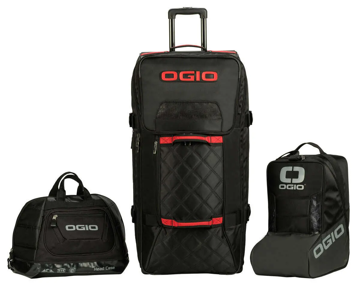 Ogio Rig T3 Pit Bag (Black/Red) W/Helmet & Boot Bag 1