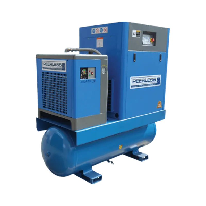 Peerless 20Hp Rotary Screw Compressor 10 Bar With Dryer And Tank 1