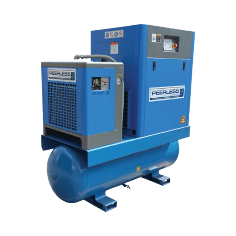Peerless 20Hp Rotary Screw Compressor 8 Bar With Dryer And Tank 1