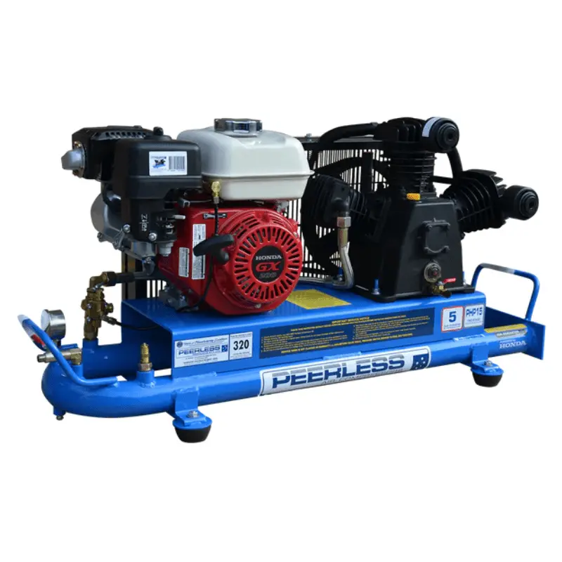 Peerless Php15 Truckies Series Belt Drive Tube Tank Petrol Air Compressor 1