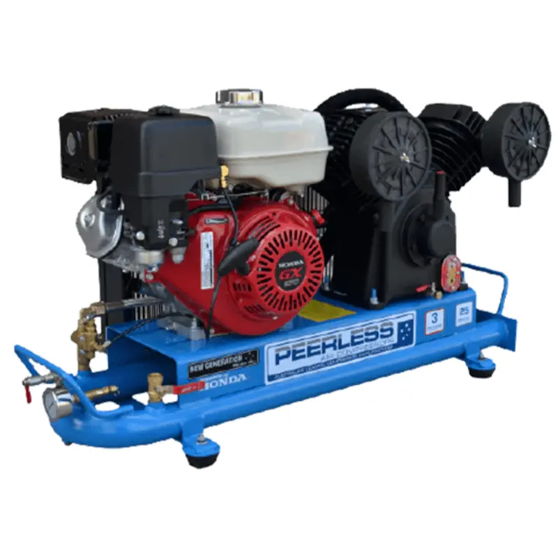 Peerless Pv25 Belt Drive 2" Tube Tank Petrol Air Compressors 1
