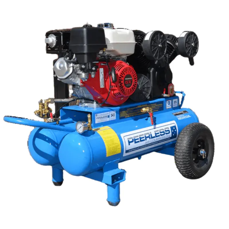 Peerless Pv25 Belt Drive Twin Tank Petrol Air Compressors 1