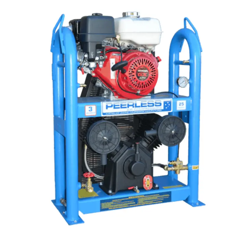 Peerless Pv25 Belt Drive Under & Over Design Petrol Air Compressors 1