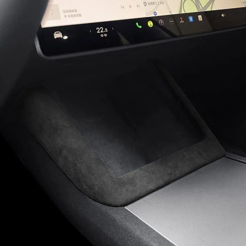 Alcantara Center Console Charging Port Surround Overlay Cover Tesla Model 3 2023-2026 Highland 1