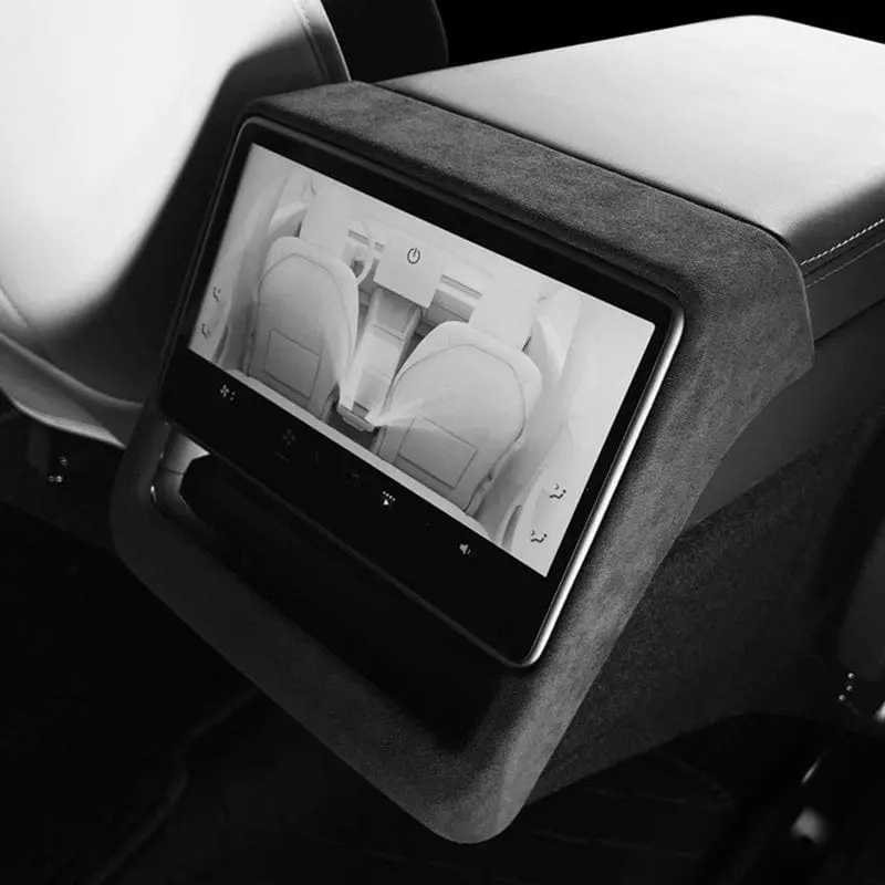 Alcantara Backseat Rear Ac Screen Display Overlay Cover Tesla Model 3 2023-2026 Highland 1