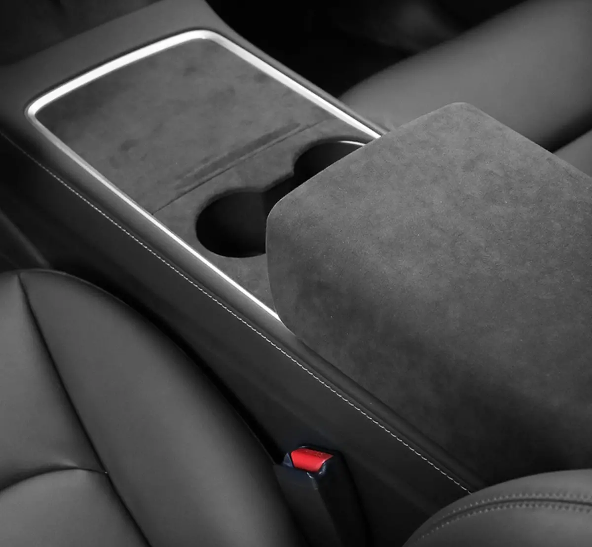 Alcantara Armrest Protective Hard Cover For Tesla Model 3 2020-2023 1