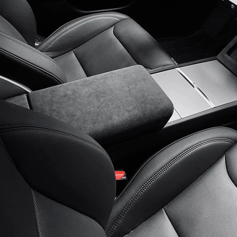 Alcantara Armrest Protective Hard Overlay Cover For Tesla Model 3 2023-2026 Highland 1