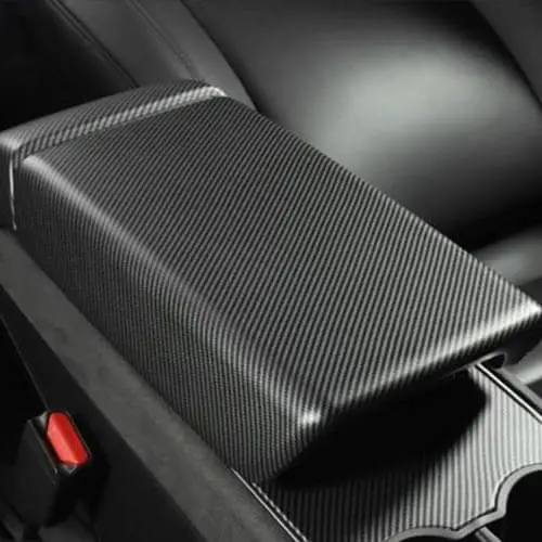 Real Molded Matte Carbon Fiber Armrest Overlay Cover For Tesla Model Y 2020-2026 1