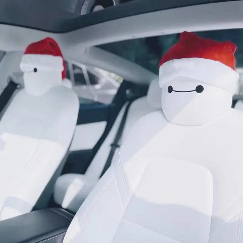 Baymax Smiley Seat Decals Stickers For All Tesla Model S, 3, X, Y & Cybertruck 1