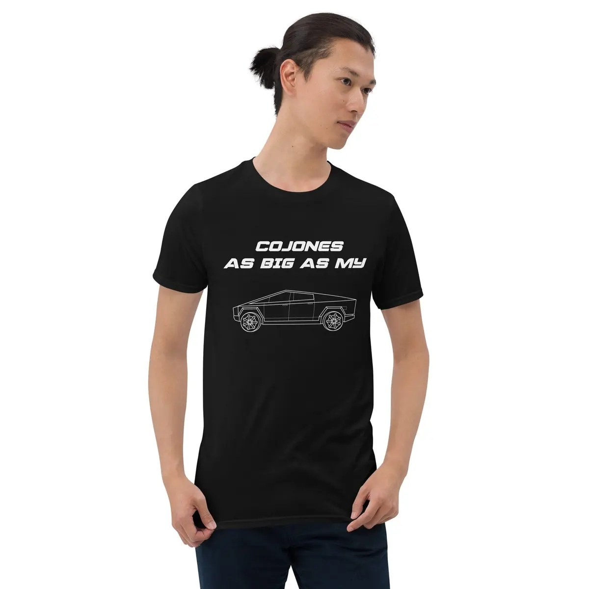 Cajones As Big As My Cybertruck Short-Sleeve Unisex T-Shirt 1