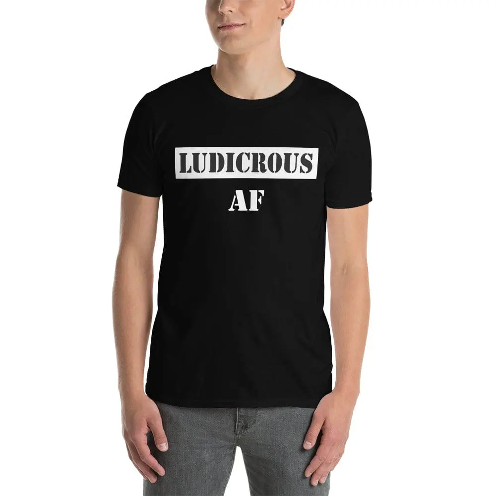 Ludicrous Af Us Forces Font Short-Sleeve Unisex T-Shirt For Tesla Enthusiasts 1