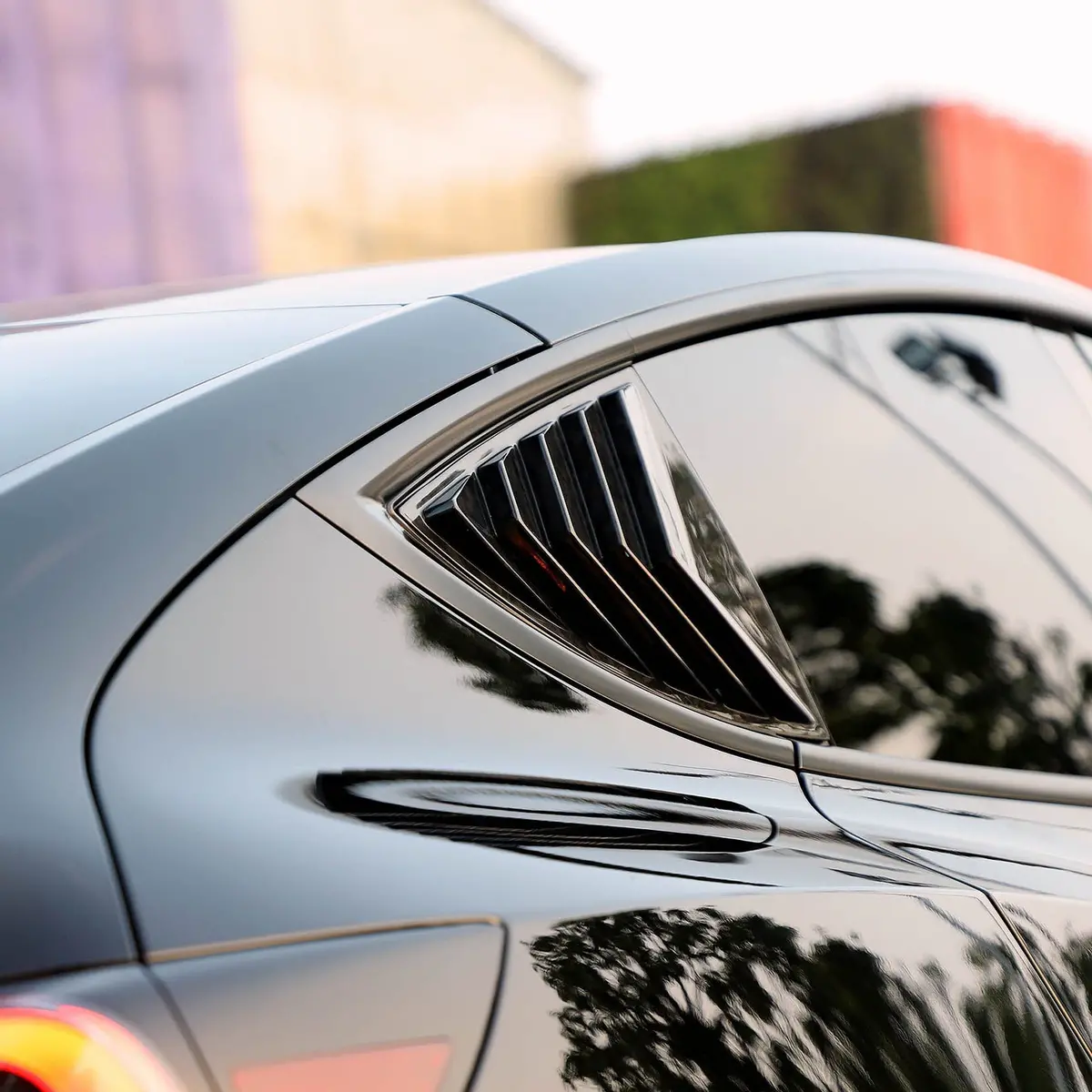 Real Molded Gloss Carbon Fiber Rear Quarter Glass Window Louver Covers For Tesla Model Y 2020-2026 1