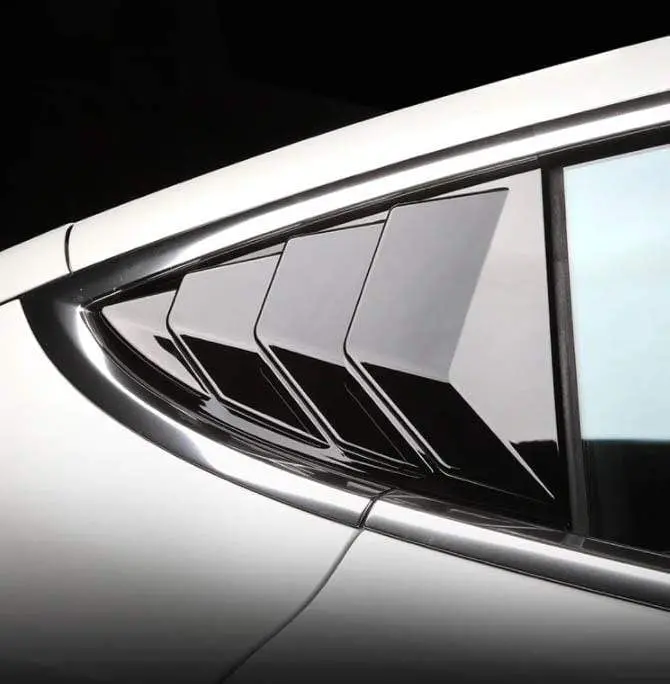 Rear Quarter Glass Extended Louver Covers Carbon Fiber For Tesla Model 3 2017-2023 1