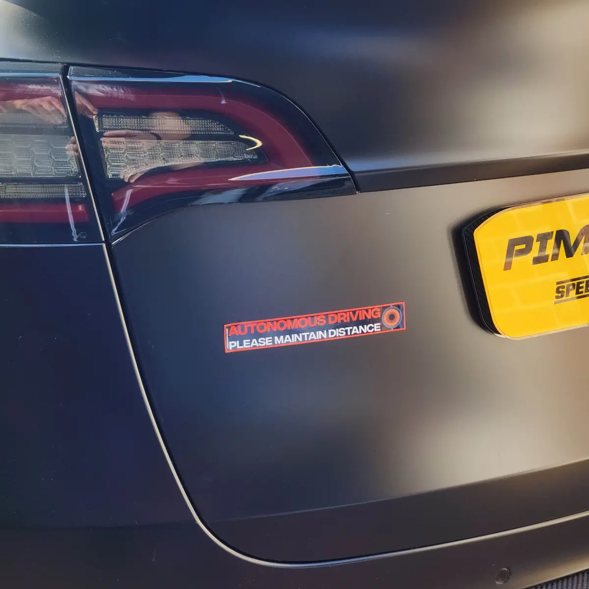 Autonomous Driving Bumper Sticker For All Teslas 1