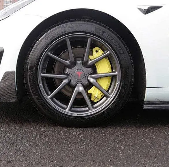 Yellow Brake Caliper Overlay Covers For Tesla Model 3 2017-2023 1