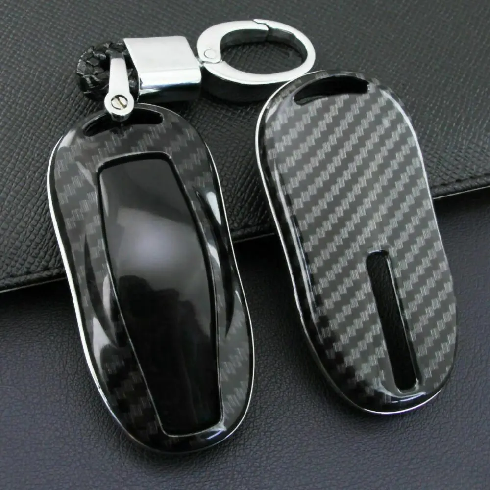 Carbon Fiber Effect Key Cover For Tesla Model Y 2020-2026 1