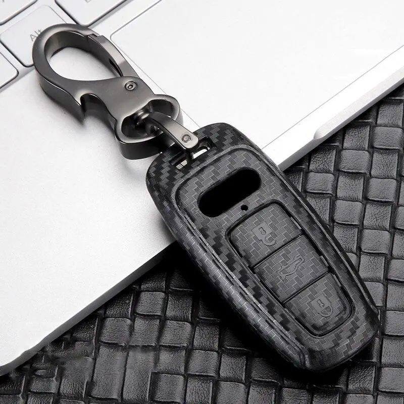 Carbon Fiber Effect Key Fob Case For Audi E-Tron 50 1