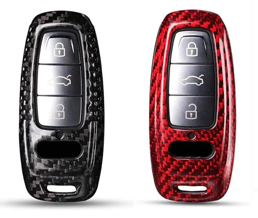 Real Molded Carbon Fiber Key Fob Case Cover For Audi E-Tron (2 Colors) 1