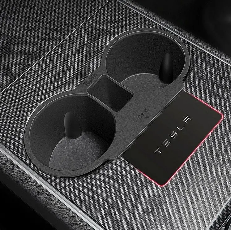 Non-Slip Center Console Cup Holder With Storage V2 For Tesla Model 3 2021-2023 1