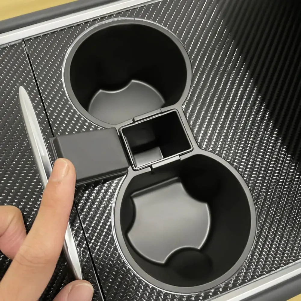 Cup Holder Insert With Storage For Tesla Model Y 2021-2023 1