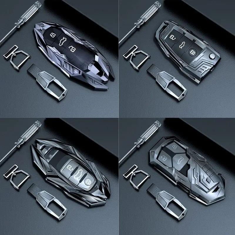 Premium Brutalist Metal Key Fob Case For Audi 1