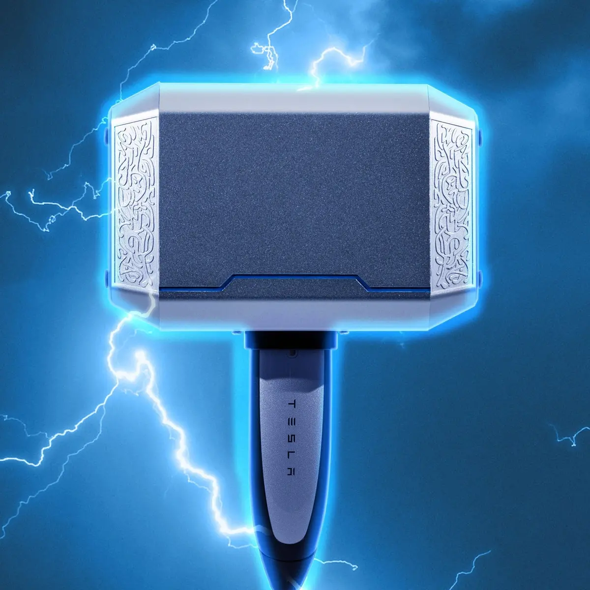 Thor's Hammer Wall Charging Cable Organizer Wall Mount For All Tesla 1
