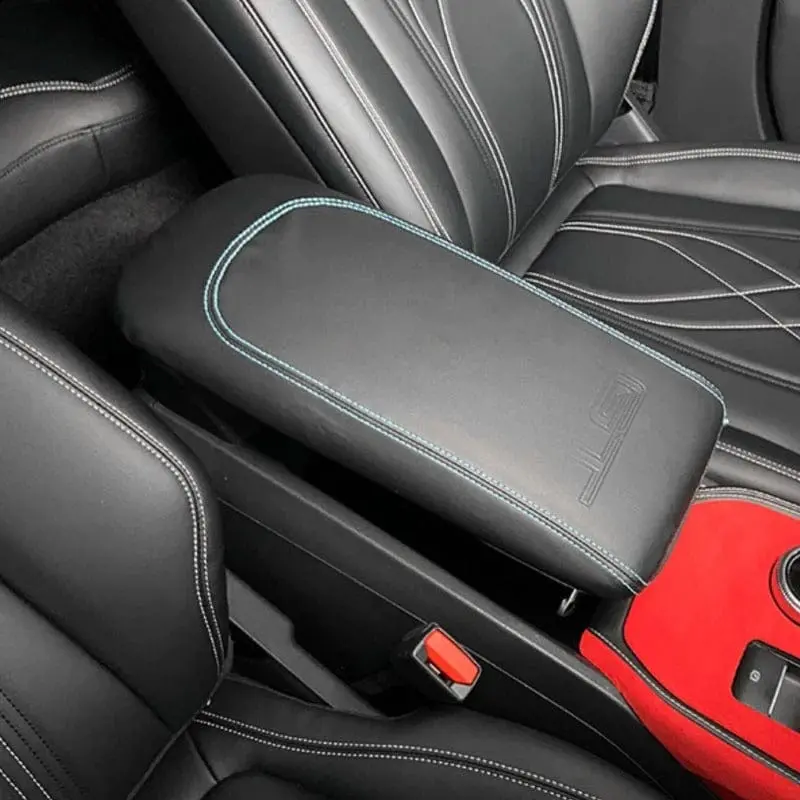 Vegan Leather Armrest Cover For Ford Mustang Mach-E 2021-2026 1