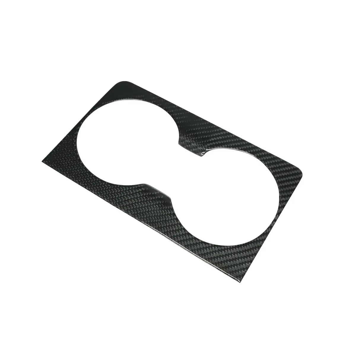 Real Molded Carbon Fiber Front Cup Holder Cover For Tesla Model X 2022-2026 1