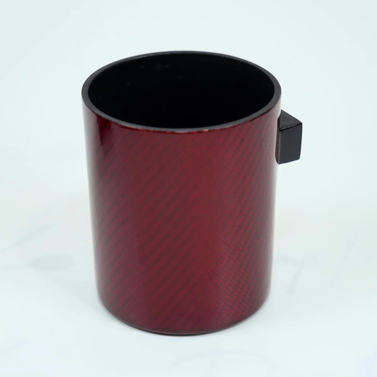 Real Red Gloss Carbon Fiber Door Cup Holders Pair V3 For Tesla Model 3 2017-2023 2