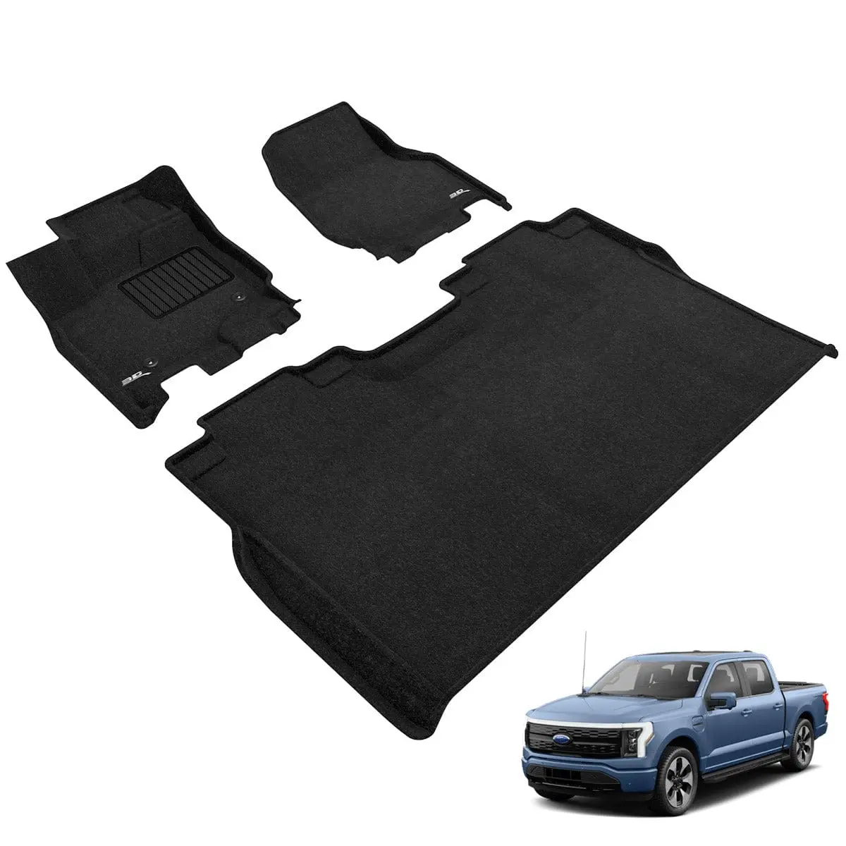 3D Maxpider Custom Fit All-Weather Elegant Series Lhd Floor Mats For Ford F-150 Lightning 2022-2026 1