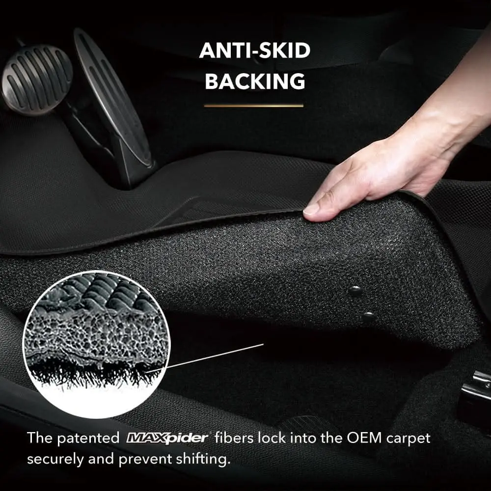 3D Maxpider Custom Fit All-Weather Kagu Series Lhd Floor Mats For Hyundai Kona Electric 2021-2023 2