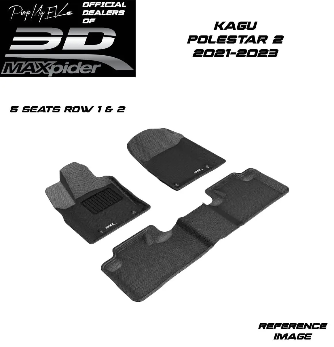 3D Maxpider Custom Fit All-Weather Kagu Series Lhd Floor Mats For Polestar 2 5 Seats 2021-2026 1