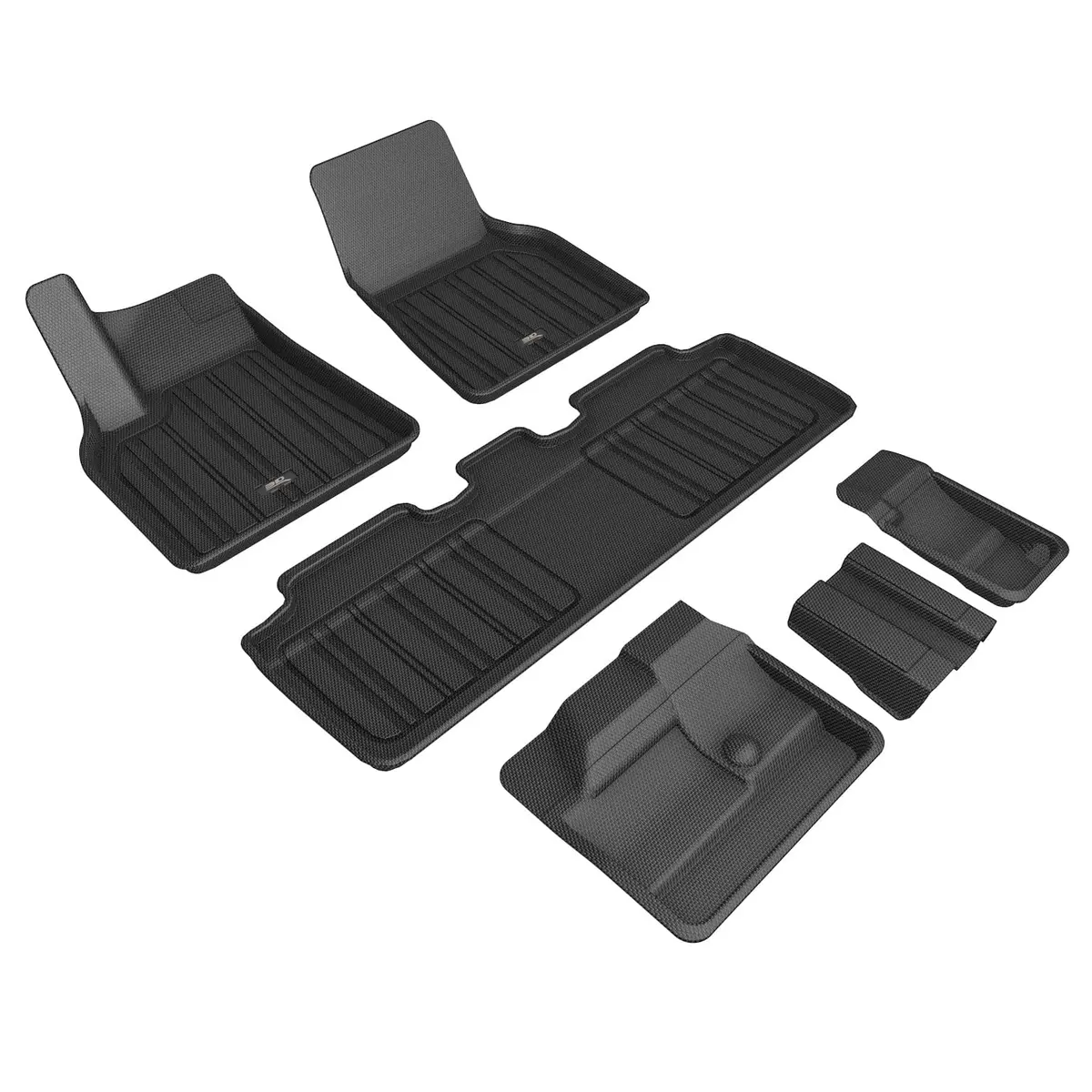 3D Maxpider Custom Fit All-Weather Elitect Series Lhd Floor Mats For Tesla Model Y 7 Seat 2021-2026 1