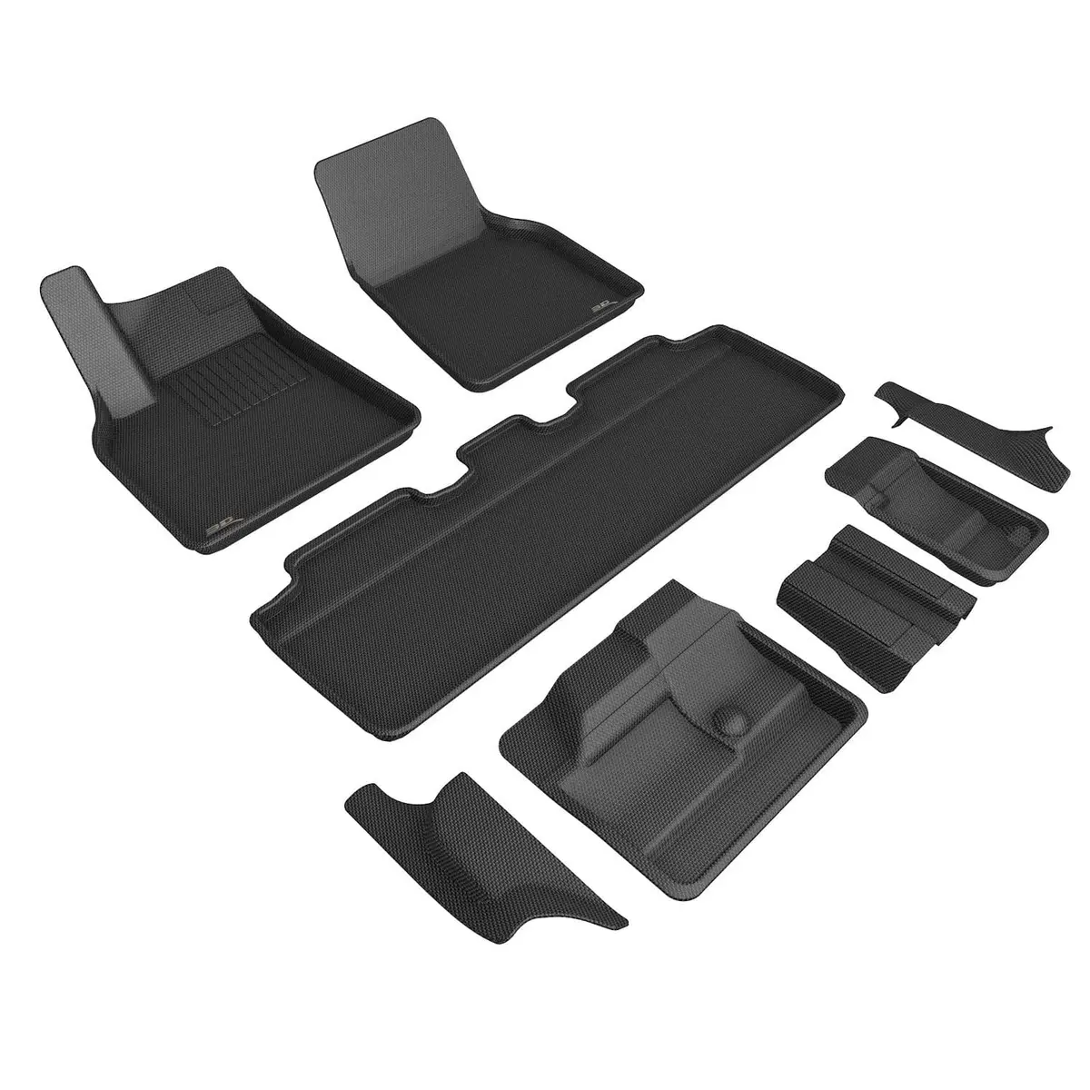 3D Maxpider Custom Fit All-Weather Kagu Series Lhd Floor Mats For Tesla Model Y 7 Seat 2021-2026 1