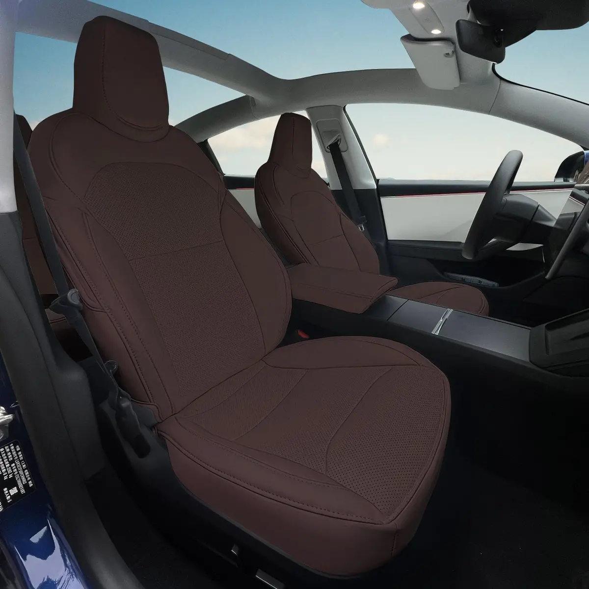 Premium Vegan Leather Seat Covers For Tesla Model Y 2020-2026 17