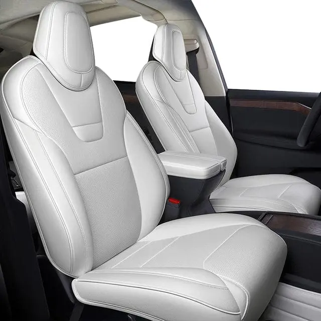 Custom Premium Vegan Leather Car Seat Covers For 5/ 6 Seat Tesla Model X 2015-2026 1
