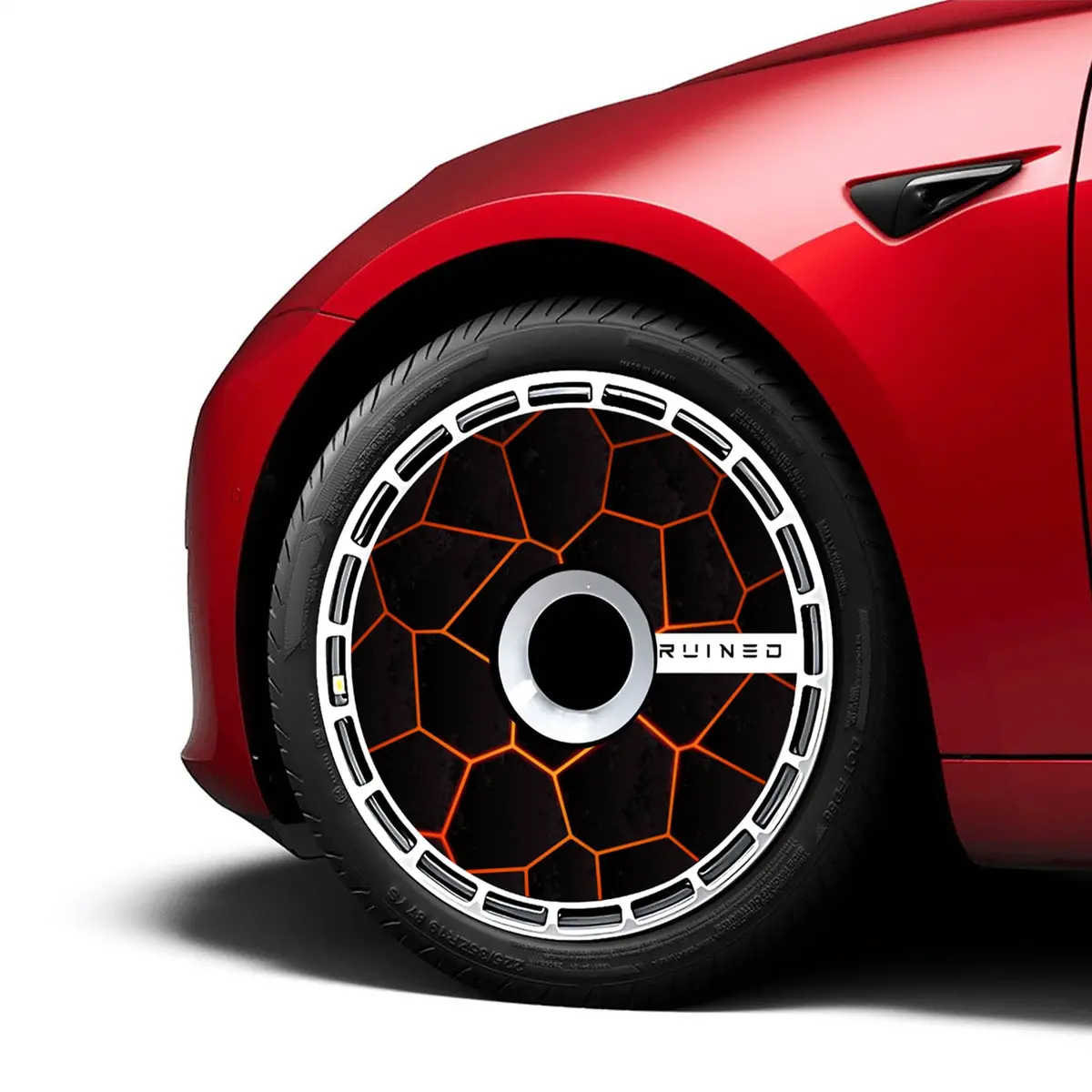 4Pcs 19Inch Custom Graphics Aerodisc Full Coverage Wheel Covers For Tesla Model Y 2020-2026 1