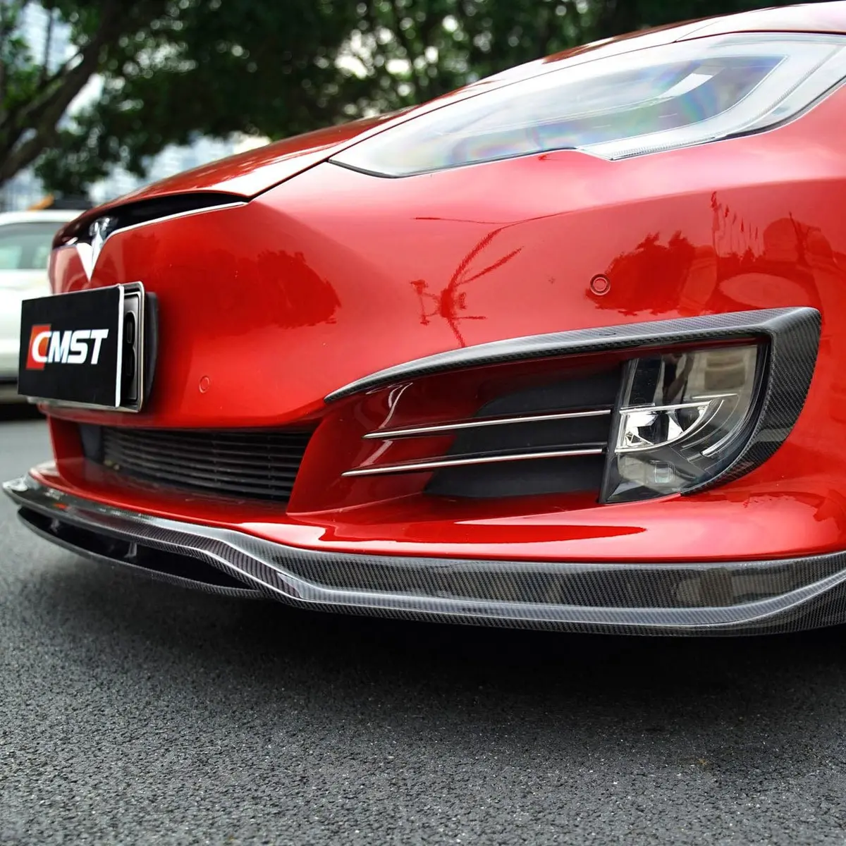 Cmst Genuine Carbon Fiber Front Lip Tesla Model S 2016-2020 1