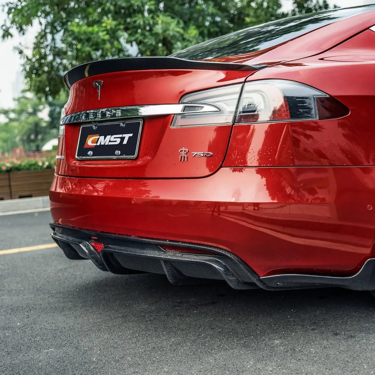 Cmst Genuine Carbon Fiber Rear Diffuser Tesla Model S 2016-2020 1